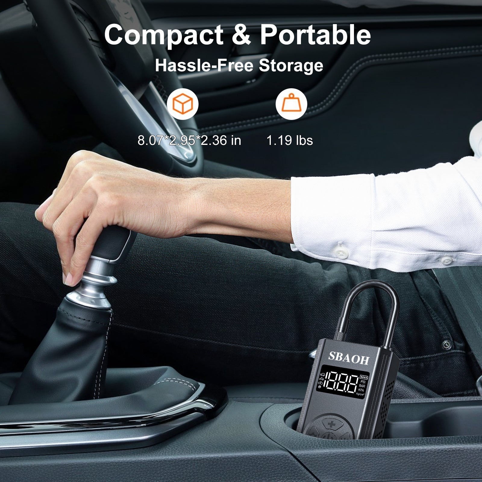 Premium Wireless Digital Air Inflator – 150PSI, Portable, USB-C, 5000mAh - Tire Boost